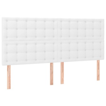 Fehér műbőr fejtámla 180x5x118/128 cm