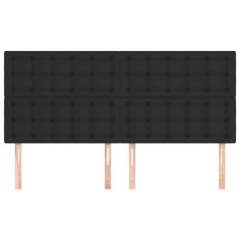 Fekete műbőr fejtámla 200 x 5 x 118/128 cm