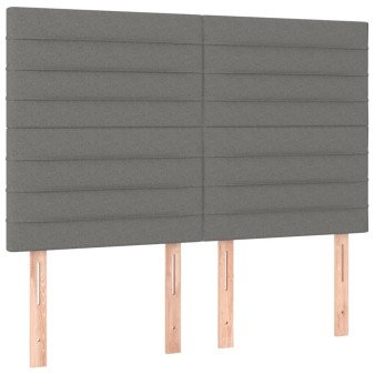 Sötétszürke szövet fejtámla 144x5x118/128 cm