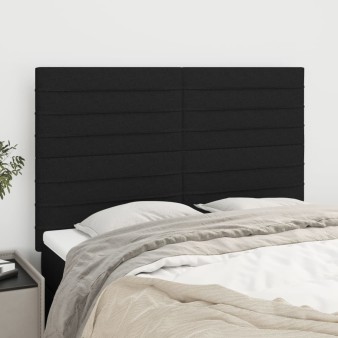Fekete szövet fejtámla 144x5x118/128 cm