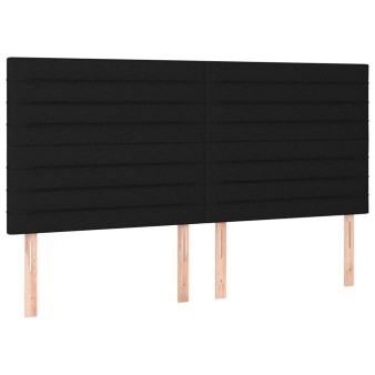 Fekete szövet fejtámla 160x5x118/128 cm