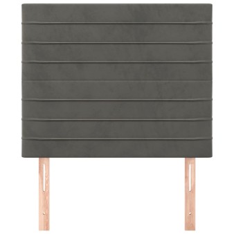 Sötétszürke bársony fejtámla 90x5x118/128 cm