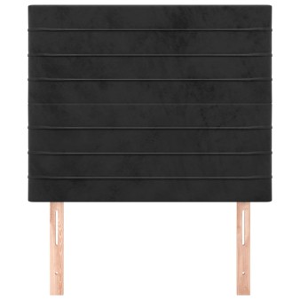 Fekete bársony fejtámla 90x5x118/128 cm