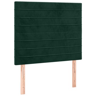 Sötétzöld bársony fejtámla 90x5x118/128 cm
