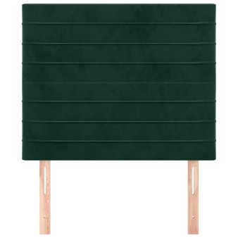 Sötétzöld bársony fejtámla 90x5x118/128 cm