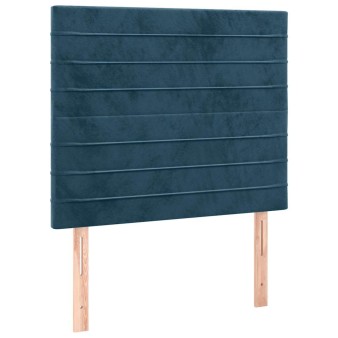 Sötétkék bársony fejtámla 90x5x118/128 cm
