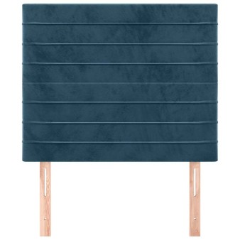 Sötétkék bársony fejtámla 90x5x118/128 cm