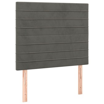 Sötétszürke bársony fejtámla 100x5x118/128 cm