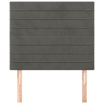 Sötétszürke bársony fejtámla 100x5x118/128 cm