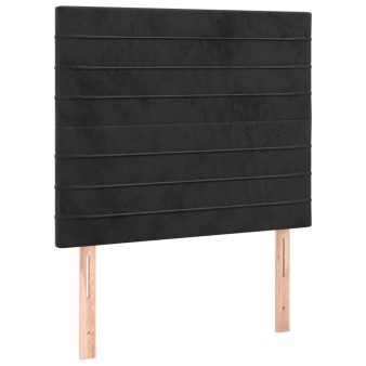 Fekete bársony fejtámla 100x5x118/128 cm