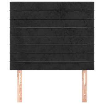 Fekete bársony fejtámla 100x5x118/128 cm