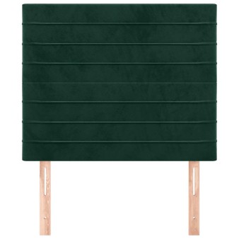 Sötétzöld bársony fejtámla 100 x 5 x 118/128 cm