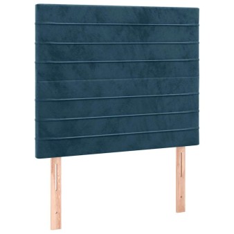 Sötétkék bársony fejtámla 100x5x118/128 cm