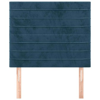 Sötétkék bársony fejtámla 100x5x118/128 cm