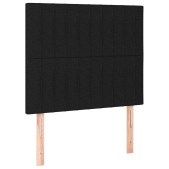 Fekete szövet fejtámla 90x5x118/128 cm
