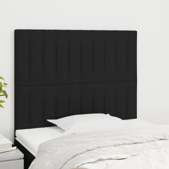 Fekete szövet fejtámla 90x5x118/128 cm