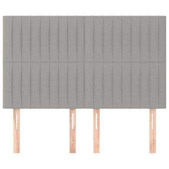 Világosszürke szövet fejtámla 144x5x118/128 cm