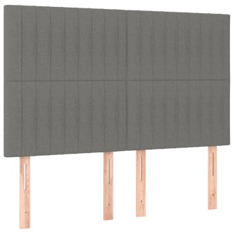 Sötétszürke szövet fejtámla 144x5x118/128 cm