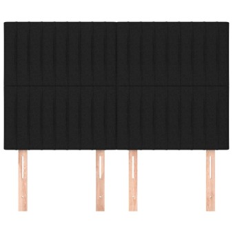 Fekete szövet fejtámla 144x5x118/128 cm
