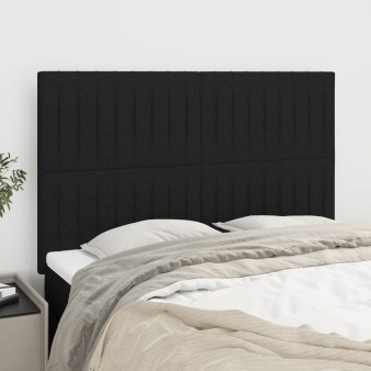 Fekete szövet fejtámla 144x5x118/128 cm