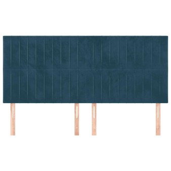 Sötétkék bársony fejtámla 200 x 5 x 118/128 cm