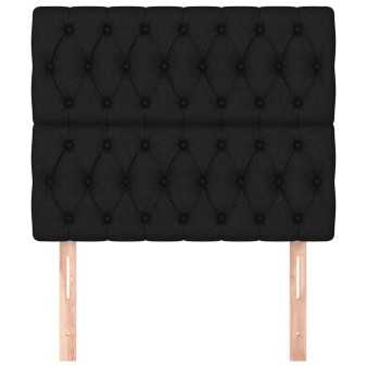 Fekete szövet fejtámla 90x7x118/128 cm