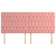 4 db rózsaszín bársony fejtámla 100x7x78/88 cm