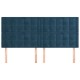 4 db sötétkék bársony fejtámla 100x5x78/88 cm