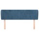 Sötétkék bársony fejtámla 147x23x78/88 cm