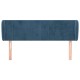 Sötétkék bársony fejtámla 147x23x78/88 cm