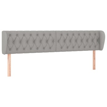 Világosszürke szövet fejtámla szárnyakkal 203x23x78/88 cm