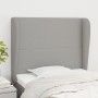 Világosszürke szövet fejtámla szárnyakkal 83 x 23 x 118/128 cm