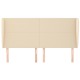 Krémszínű szövet fejtámla szárnyakkal 203x23x118/128 cm