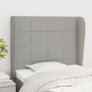 Világosszürke szövet fejtámla szárnyakkal 83 x 23 x 118/128 cm