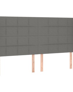Sötétszürke szövet fejtámla szárnyakkal 203x23x118/128 cm