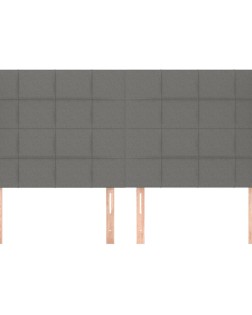 Sötétszürke szövet fejtámla szárnyakkal 203x23x118/128 cm