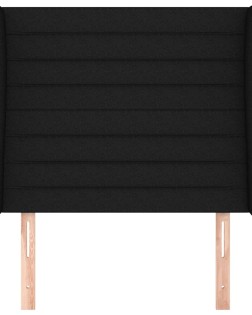 Fekete szövet fejtámla szárnyakkal 103 x 23 x 118/128 cm