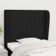 Fekete szövet fejtámla szárnyakkal 83 x 23 x 118/128 cm