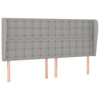 Világosszürke szövet fejtámla szárnyakkal 203x23x118/128 cm