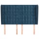 Sötétkék bársony fejtámla szárnyakkal 147 x 23 x 118/128 cm