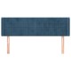 Sötétkék bársony fejtámla 147x16x78/88 cm