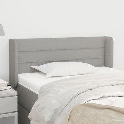 Világosszürke szövet fejtámla 83x16x78/88 cm