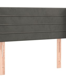 Sötétszürke bársony fejtámla szárnyakkal 93x16x78/88 cm