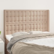 Cappuccino műbőr fejtámla szárnyakkal 147x16x118/128 cm