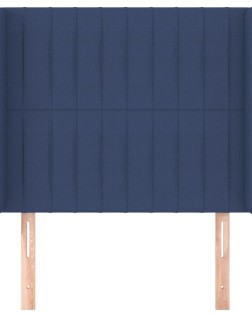 Kék szövet fejtámla szárnyakkal 83x16x118/128 cm