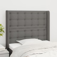 Sötétszürke szövet fejtámla szárnyakkal 93x16x118/128 cm