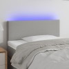Világosszürke szövet led-es fejtámla 80 x 5 x 78/88 cm
