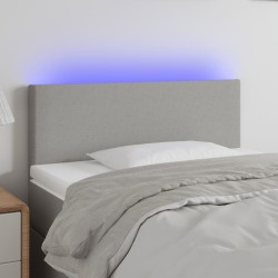 Világosszürke szövet led-es fejtámla 80 x 5 x 78/88 cm
