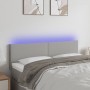 Világosszürke szövet led-es fejtámla 144 x 5 x 78/88 cm