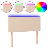 Fekete műbőr led-es fejtámla 90 x 5 x 78/88 cm